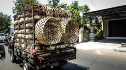 Balinesischer, artgerechter Hühnertransport